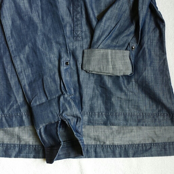 Calvin Klein Indigo Lightweight Denim Top Size M - Picture 3 of 5
